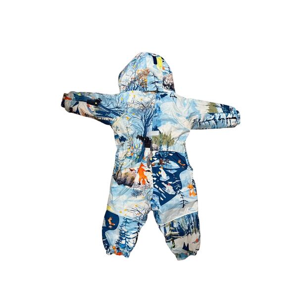 Reima baby down snowsuit bib size 9-12 months animal print - Picture 5 of 11